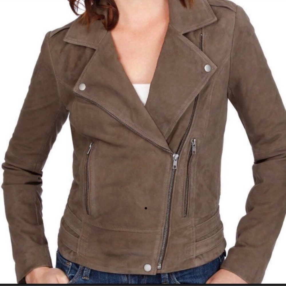 Lucky Brand Soft Suede Moto Jacket
